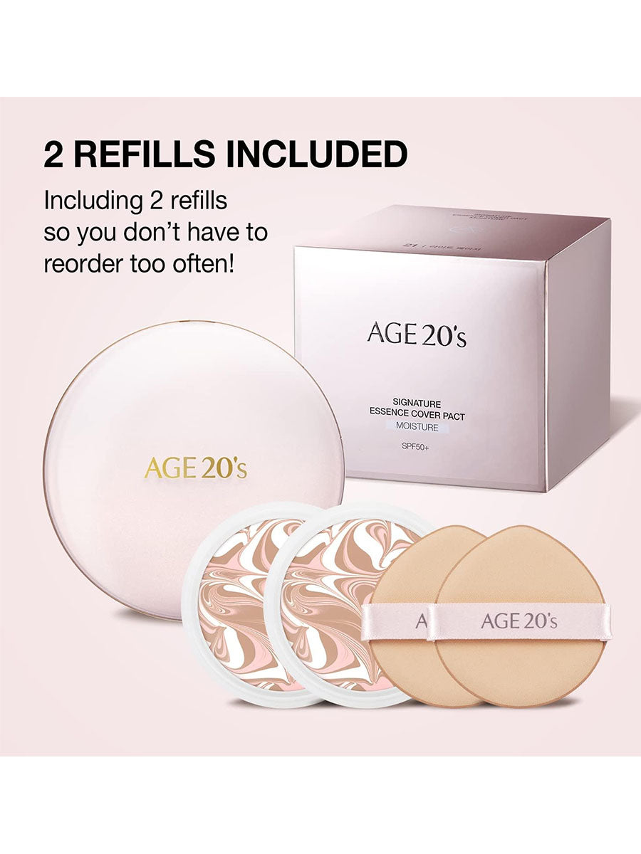 AGE 20's Signature Essence Cover Pact Moisture - 1pack(14g + Refill 14g) #21, #23