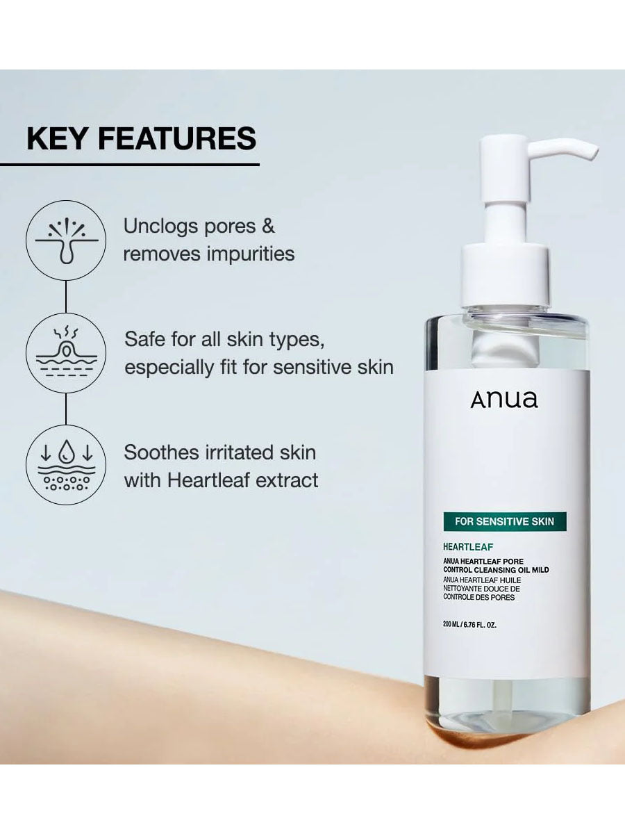 [ANUA] Heartleaf Pore Control Cleansing Oil Mild (200mL/6.76fl.oz)