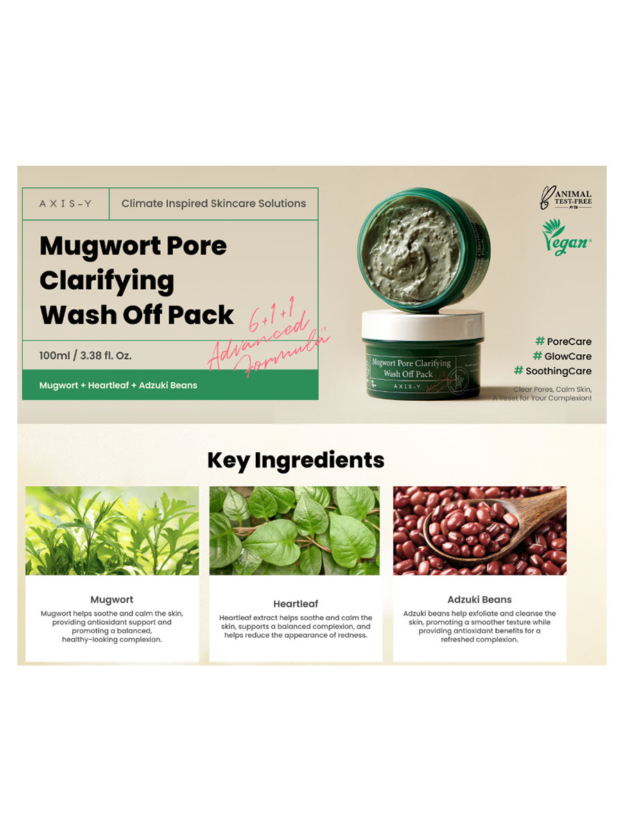 [AXIS-Y] Mugwort Pore Clarifying Wash Off Pack (100ml/3.38fl.oz)