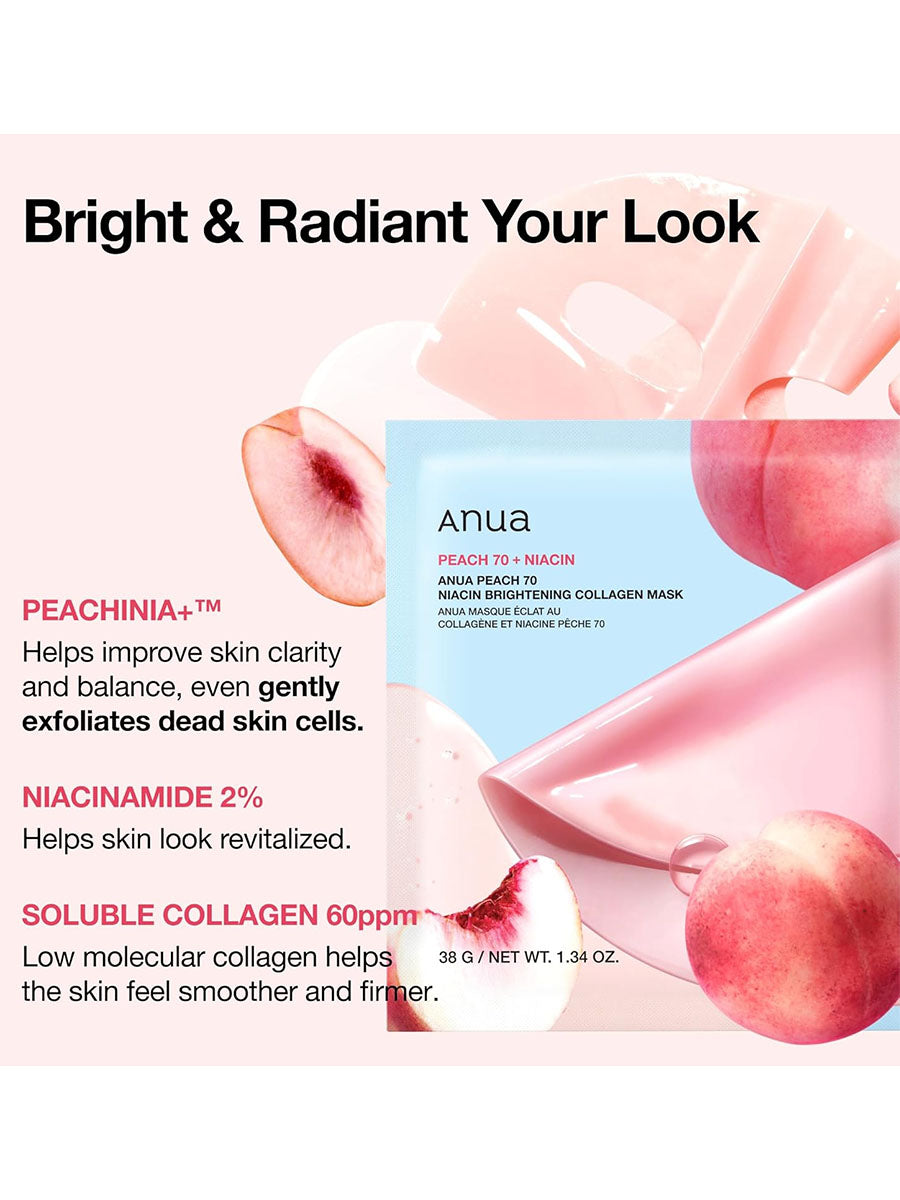 [ANUA] Peach 70 Niacin Brightening Collagen Mask