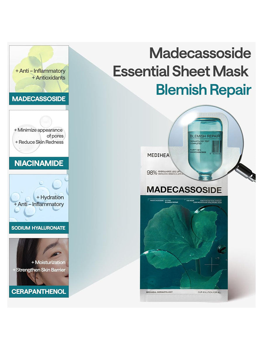 [Mediheal] Madecassoside Essential Sheet Mask (1Sheet Or 1Box(10Pcs)