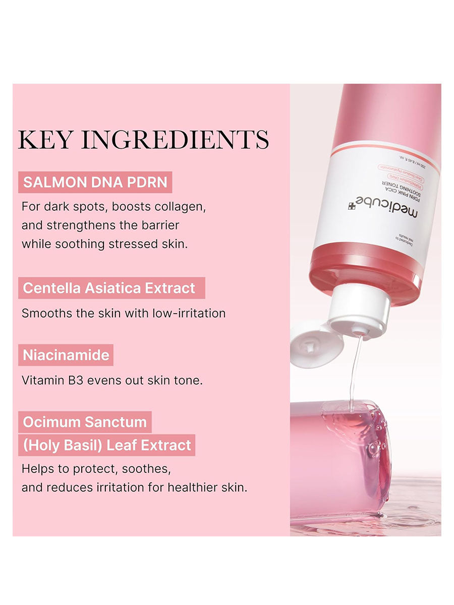 [medicube] Salmon DNA PDRN Pink CICA Soothing Toner (250ml/8.45fl.oz)