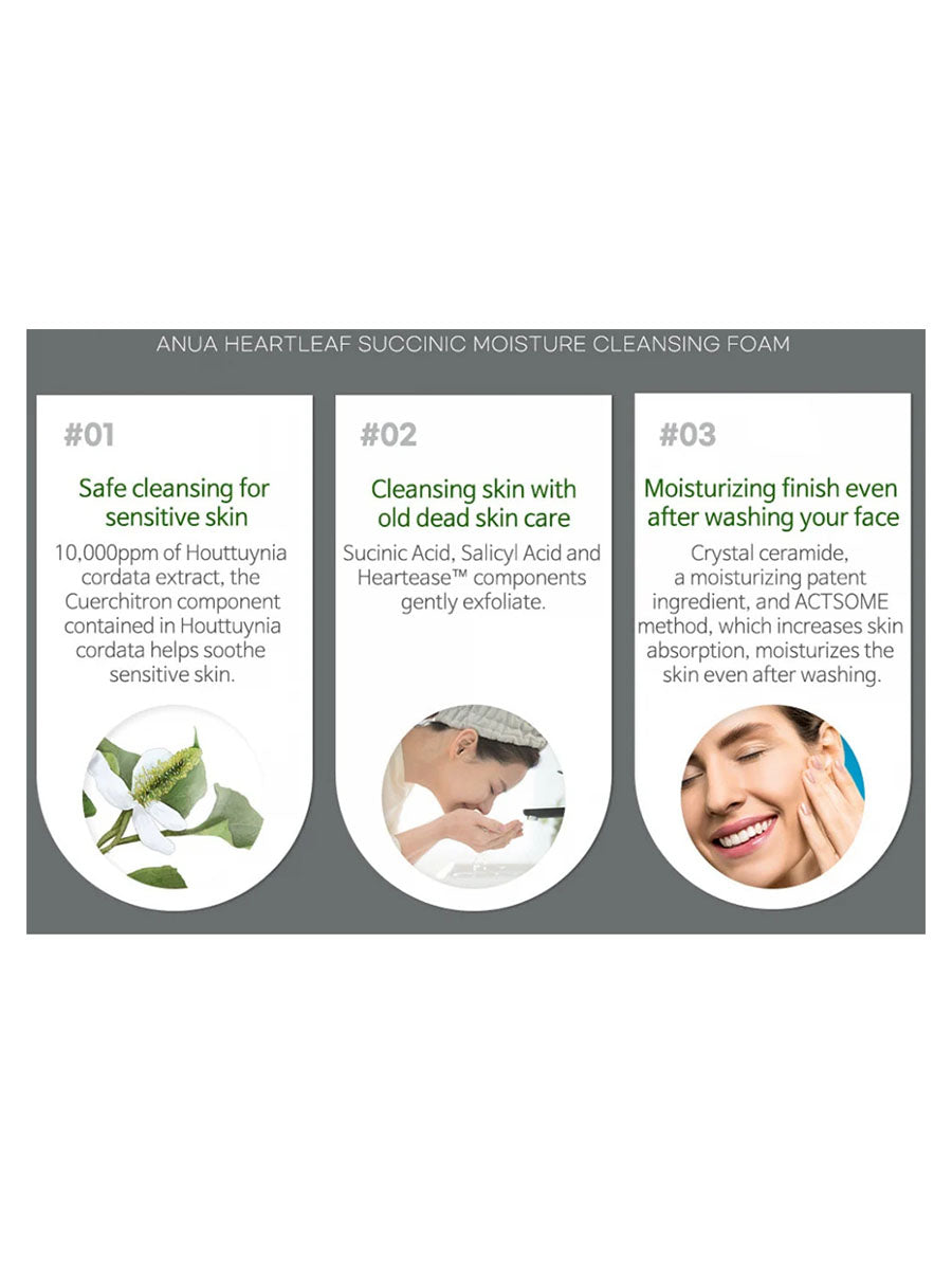 [Anua] Heartleaf Succinic Moisture Cleansing Foam (50mL/5.07 fl.oz)