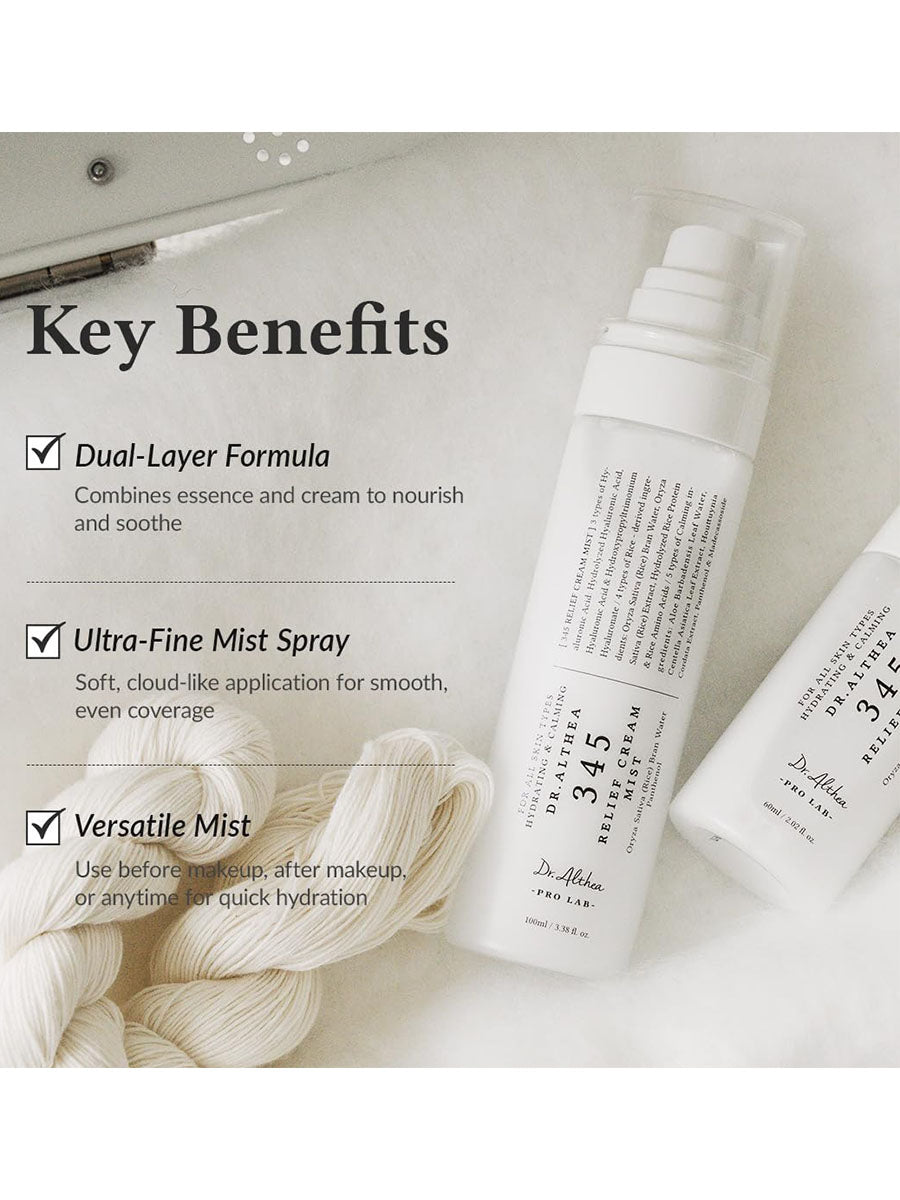 [Dr.Althea] 345 Relief Cream Mist Mini (60ml/2.02fl.oz/100ml/3.38fl.oz)